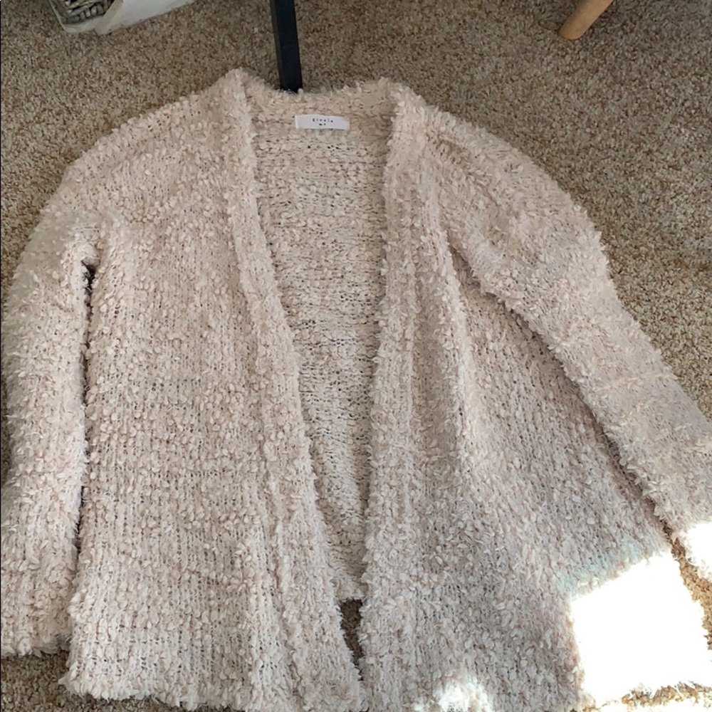 Cream fuzzy cardigan